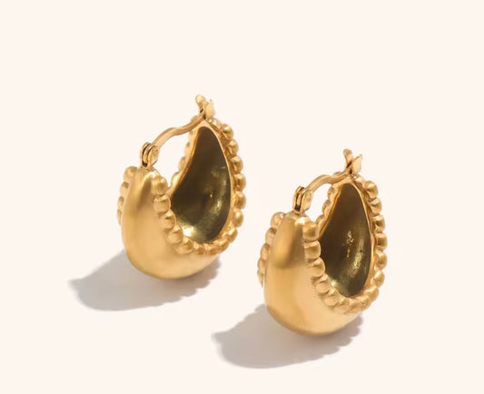 Basket boat hoop earrings