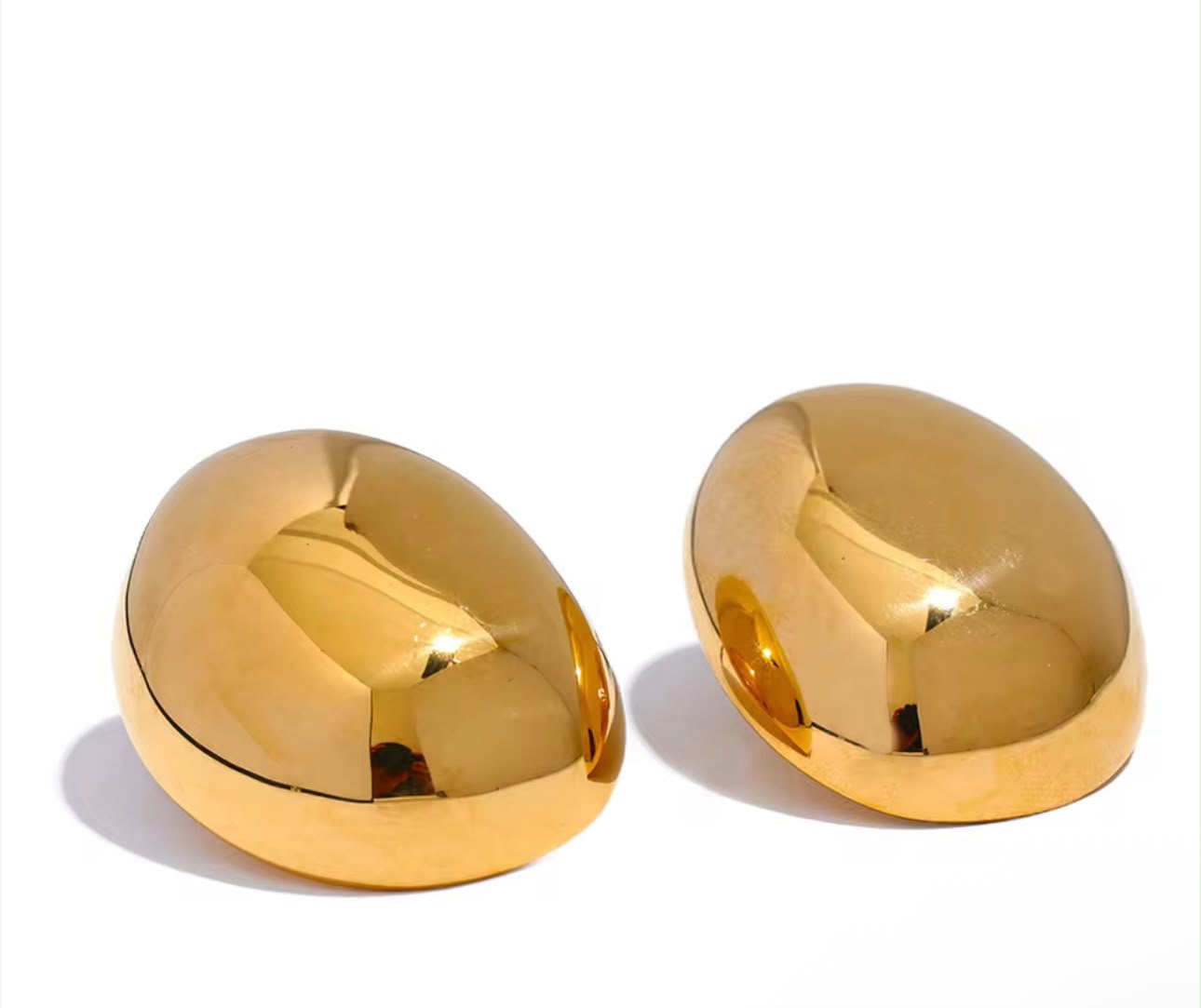 Gold Dome Stud Earrings