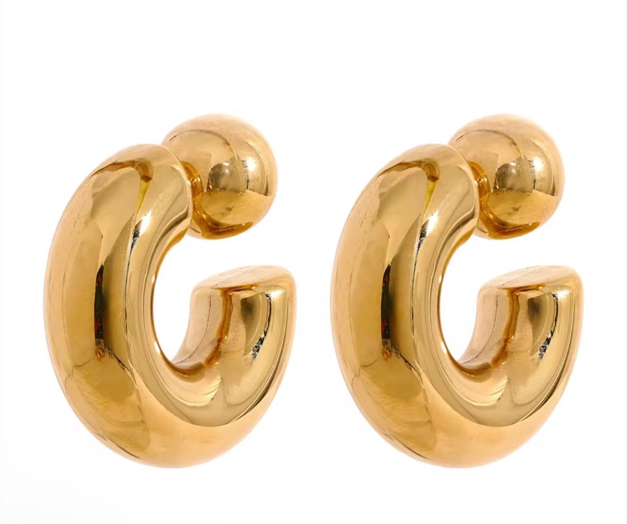 Gold Chunky Hoop Earrings