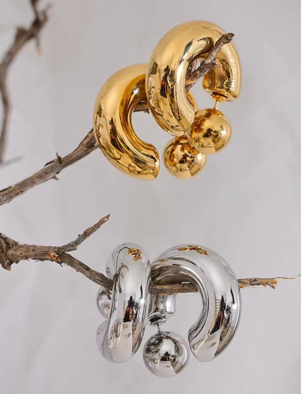 Gold Chunky Hoop Earrings