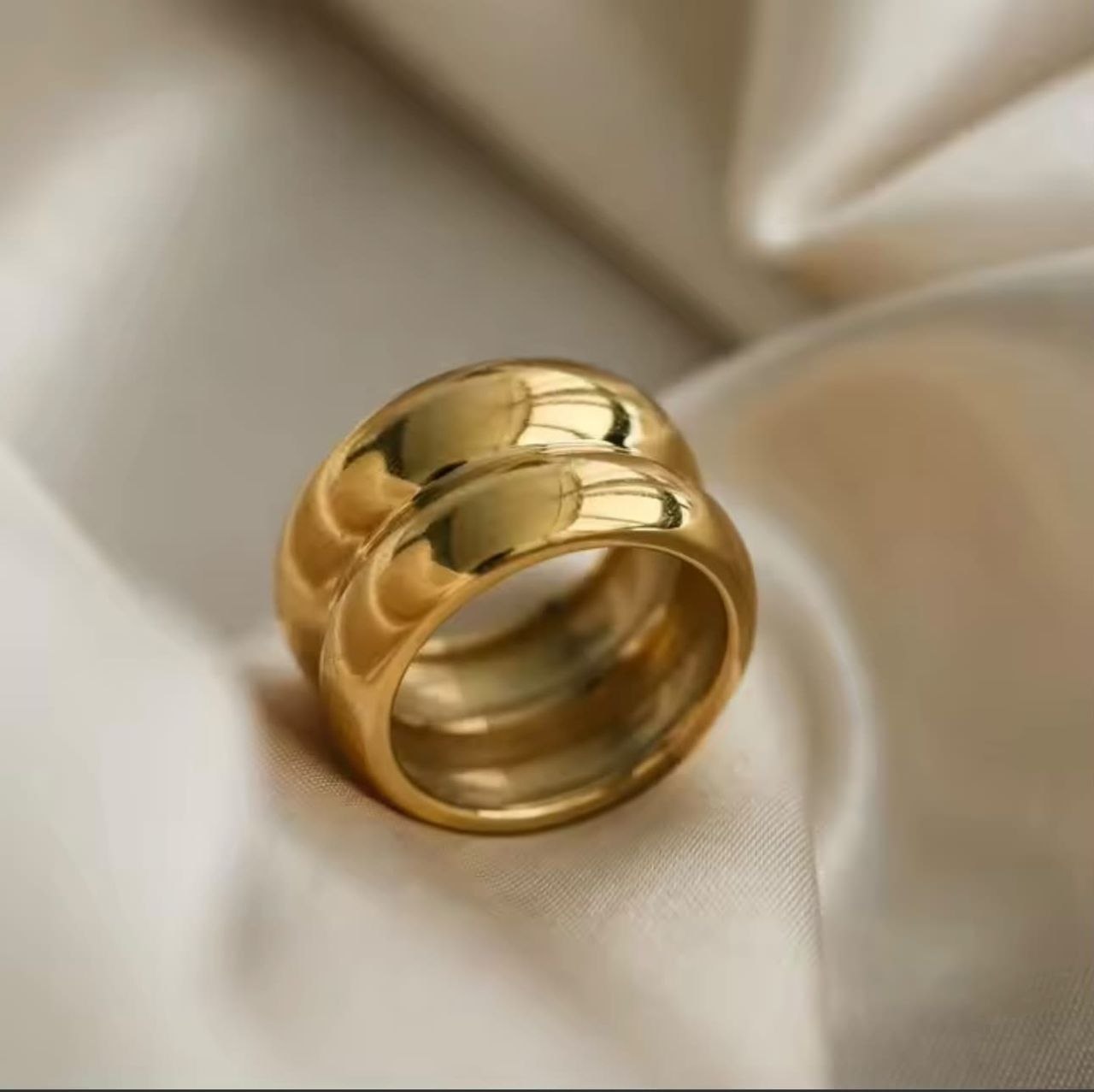 Gold Chunky Dome Ring