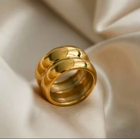 Gold Chunky Dome Ring