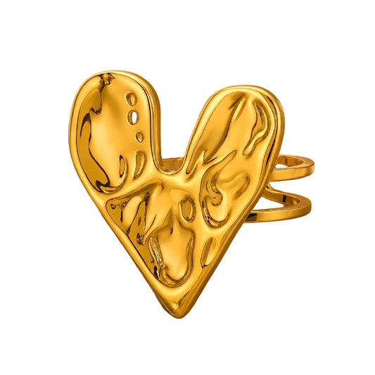 Molten Heart Gold Ring