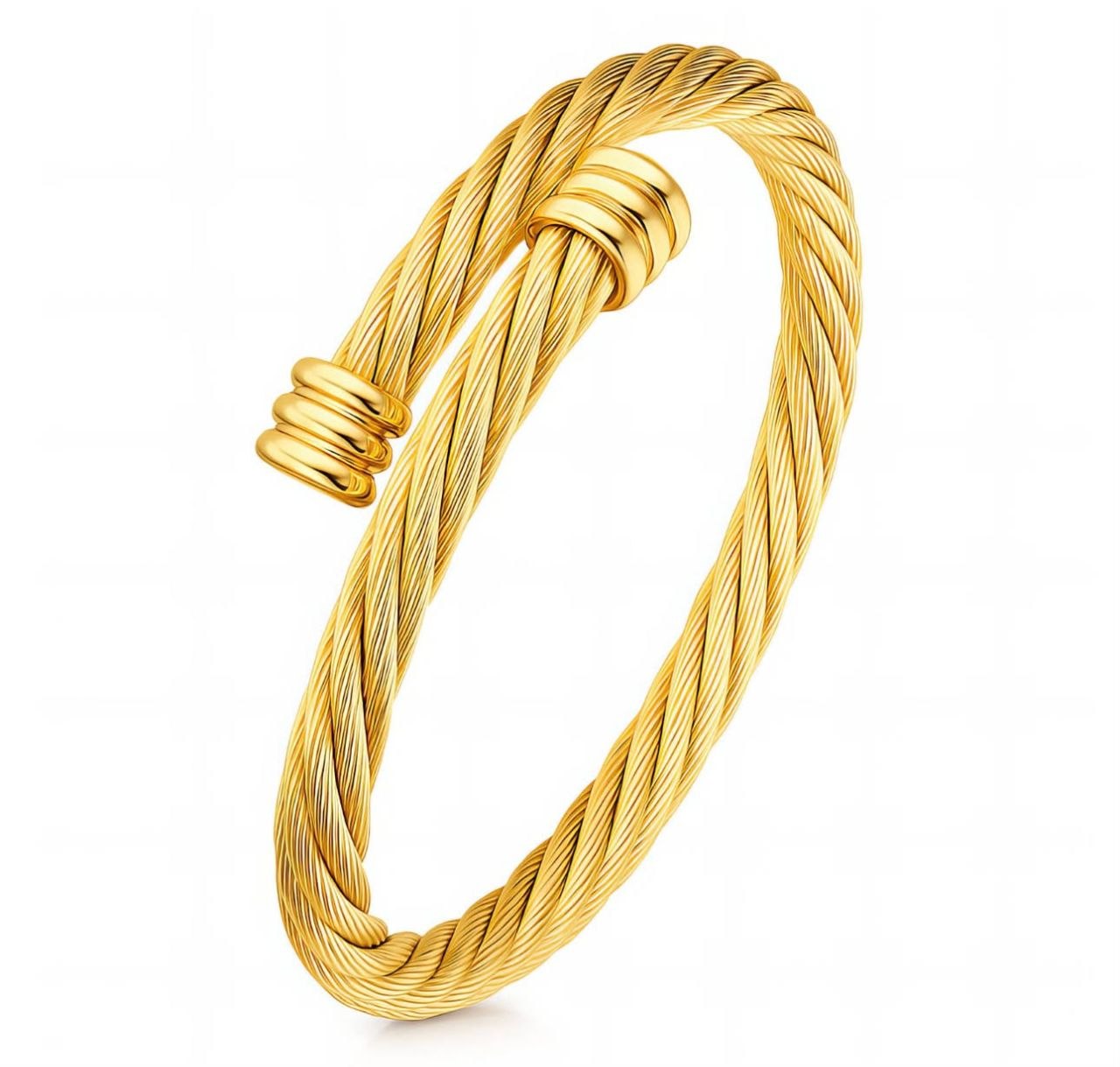 Gold Twisted Cable Cuff Bracelet