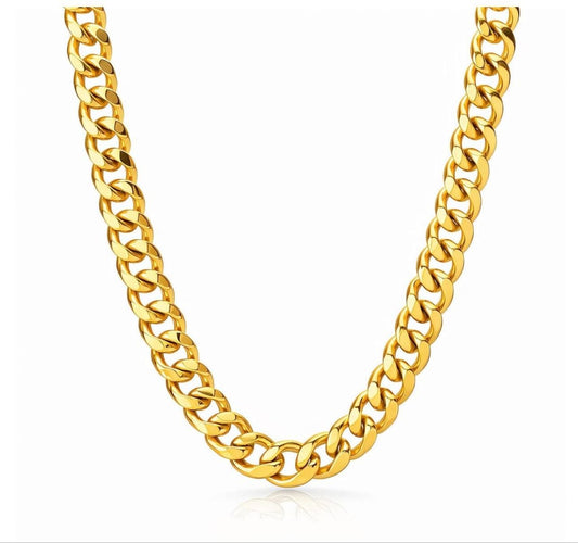 Gold Cuban Link Chain Necklace