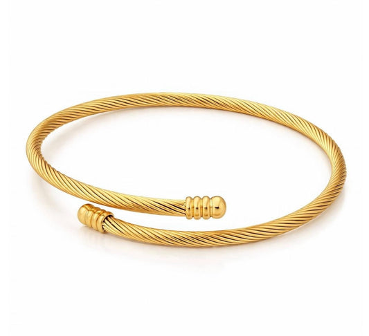 Gold Twisted Cable Cuff Bracelet